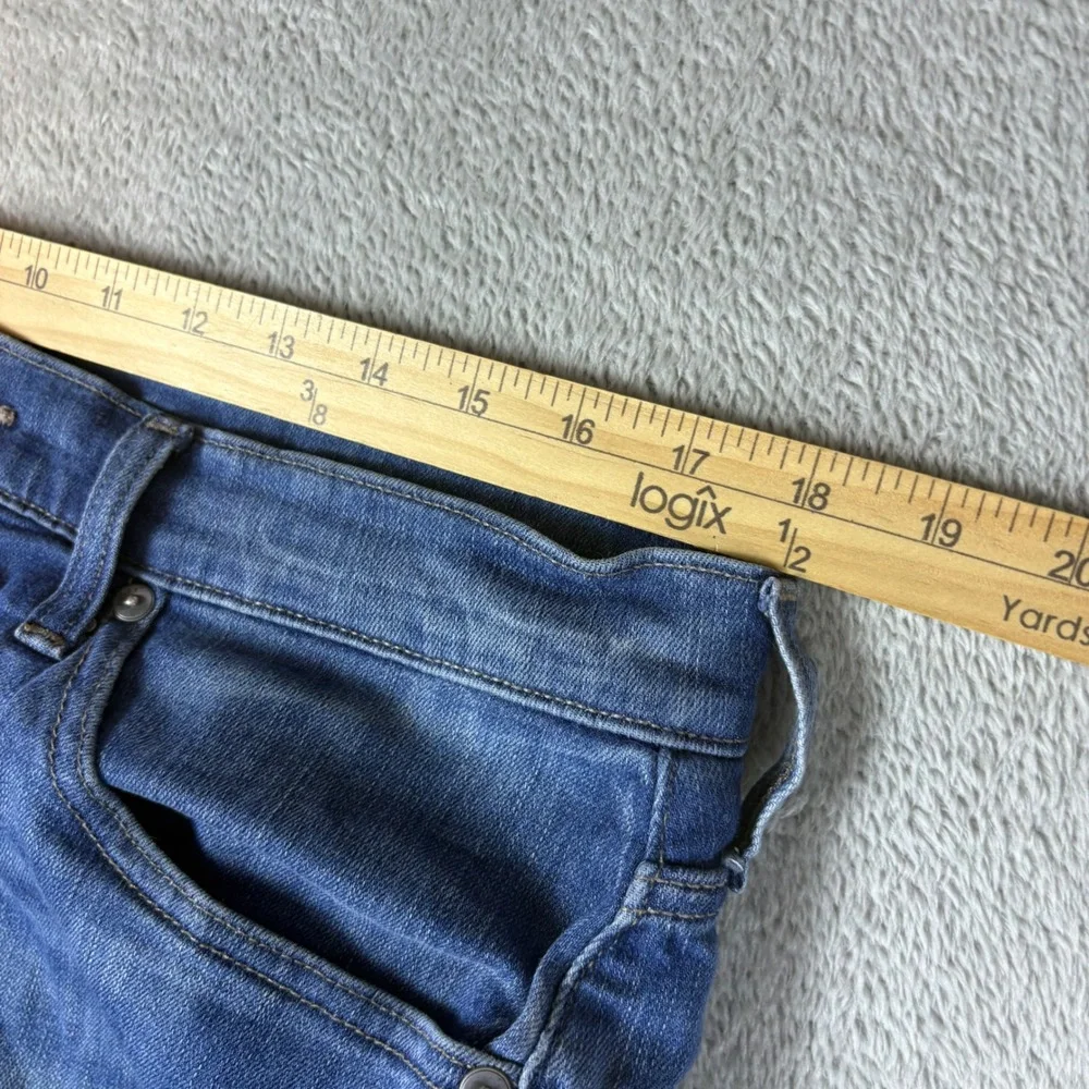 PAIGE Jeans Mens 34 (Fits 36x28) Federal Slim Straight Blue Whisker Fade Stretch